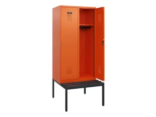 locker met bank,HxBxD 1950x800x815mm,2vak,vak B 400mm,cilinderslot - 1