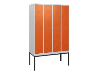 dubbeldekse locker,HxBxD 1950x1200x500mm,4x2vak.,vak B 300mm,cil.-slot - 1