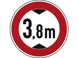 verkeersbord,verbod v. voertuigen boven hoogte,conform StVO,aluminium