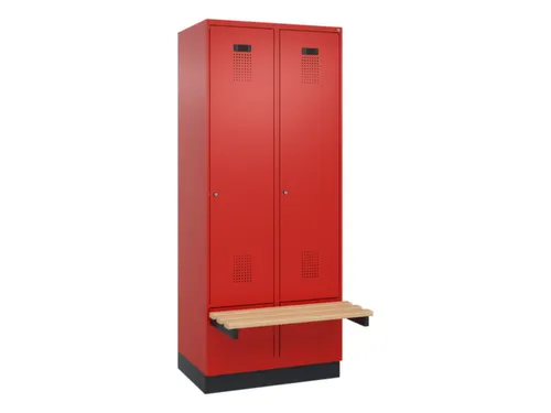 locker met bank,HxBxD 1950x800x815mm,2vak,vak B 400mm,cilinderslot