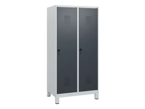schoollocker,HxBxD 1630x800x500mm,2vak,vak B 400mm,draaigrendel,voeten