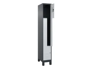 Z-garderobekast,HxBxD 1950x300x500mm,vak B 150/300mm,cil.-slot,voeten - 2