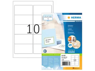HERMA 4667 Premium Adresetiketten A4 96x50,8mm Wit 1000 stuks - 1