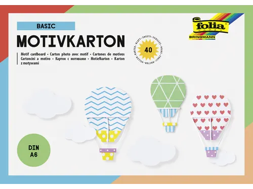 Fotokarton Folia A6 2-zijdig pak à 40 vel assorti