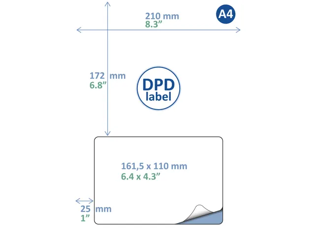 Retourlabel DPD label A4 161.5x110mm 500 Vel