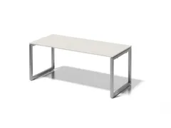 bureau,HxBxD 740x1800x800mm,blad grijswit,sledeframe zilverkleurig