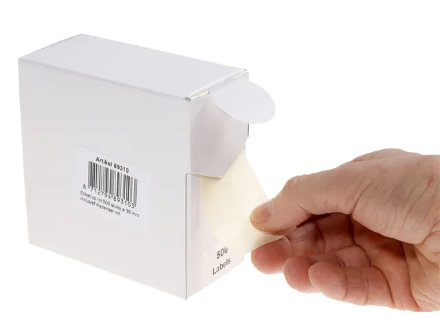 Etiket Rillprint 35mm 500st op rol wit