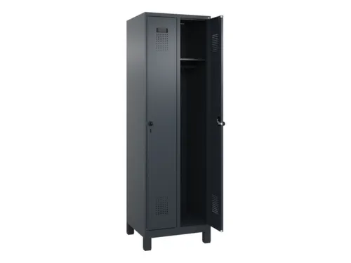 locker,HxBxD 1950x600x500mm,2vak,vak B 300mm,draaigrendel,voeten