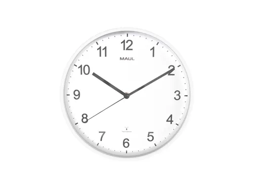 Wandklok MAUL Sprint RC Ø30x5cm kunststof wit/wit incl batterij