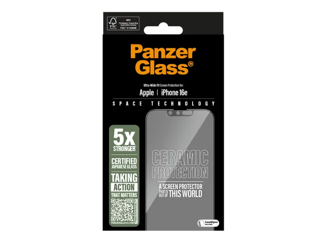 PanzerGlass Ceramic Screen Protector iPhone 16e | iPhone 14 | 13 Pr