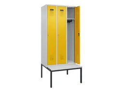 locker met bank,HxBxD 2120x900x815mm,3vak,vak B 300mm,cilinderslot