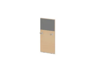 baliepaneel,v. bureau,aanbouw links,B 600mm,NE-esdoorn,BN8078-grijs - 1