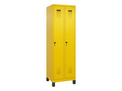locker,HxBxD 1950x600x500mm,2vak,vak B 300mm,draaigrendel,voeten