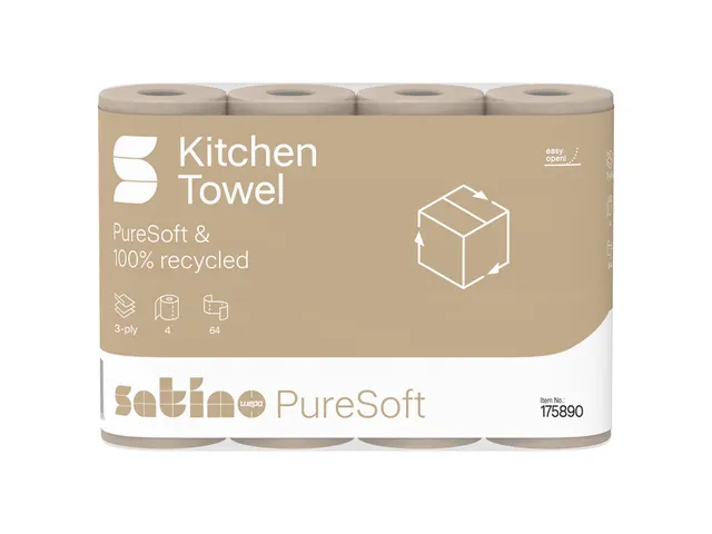 Keukenrol Satino 175891 PureSoft 3laags 4x64 vel naturel