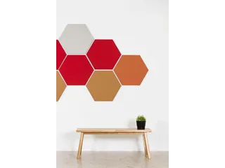 Prikbord Zeshoek Geel Kleur 2212 Bulletin Paneel Ø 60cm frameloos - 3