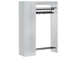 locker met kapstok,HxBxD 1950x1410x480mm,romp RAL7035,front RAL7035