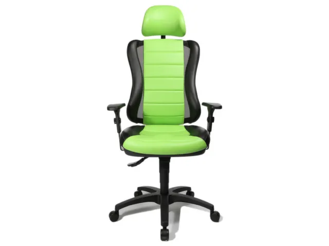 Bureaustoel Bekleding Zwart-Groen Zitting 420-530x 500x 470mm