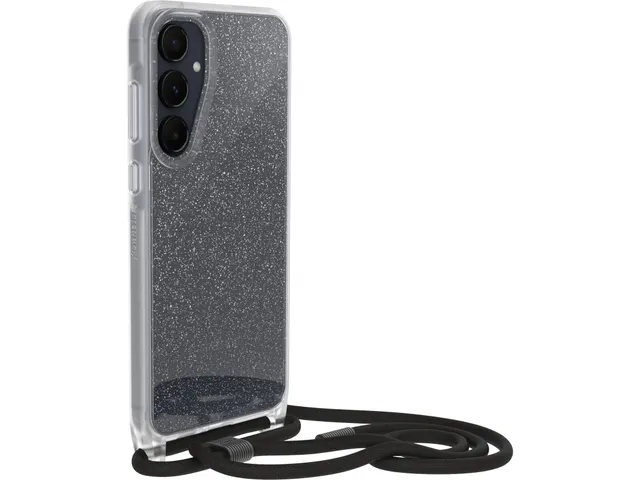 React Necklace Hoesje met koord Galaxy A55 5g transparant glitter