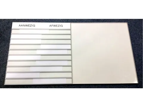 Aan-afwezigheidsbord 5 Namen Inclusief Magnetisch Whiteboard