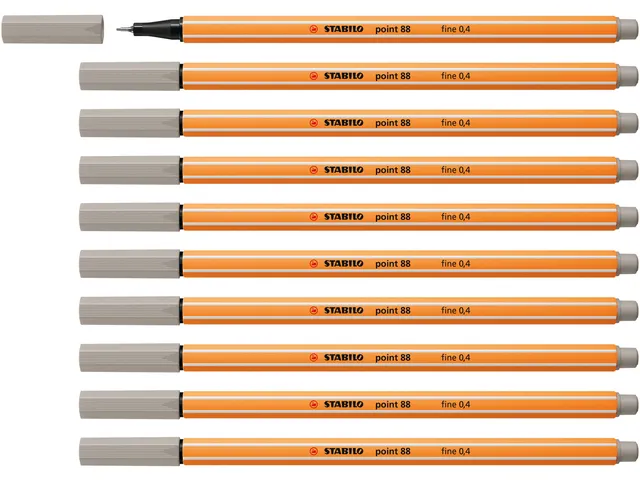 Fineliner STABILO point 88/93 fijn warm grijs