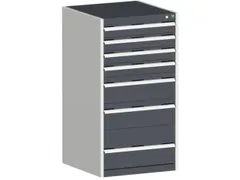 ladekast HxBxD 1200x650x650mm 7laden romp RAL7035 front RAL7016