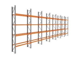 palletstelling,basis+6xaanbouw,HxBxD 4620x13575x750mm,vakl. 3000kg - 1