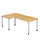 hoek-bureau,HxBxD 680-760x2000x1200mm,blad hout,90 °,4voeten RAL9007