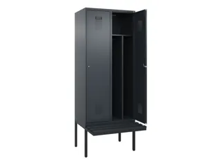locker met bank,voor scheiding van kleding,HxBxD 2120x800x815mm,2vak - 1