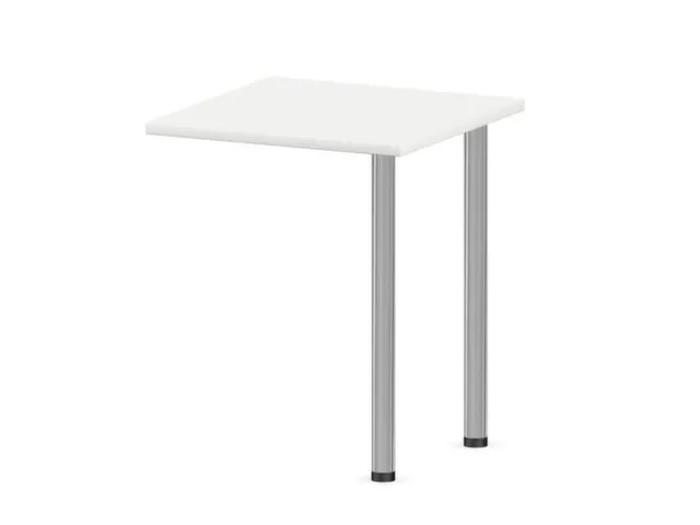 aanbouwtafel,i.h.v.,HxBxD 720-840x600x600mm,2voeten verchroomd,Bl-wit