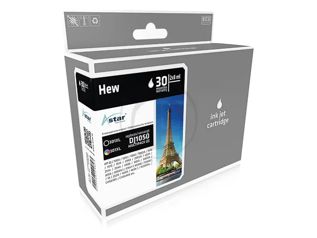 As46301 Astar Hp 301Xl Dj Inkt Zwart-Kleur Hc Rebuilt 480/330Pagina's