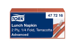 Tork 477216 Lunch Servet 2-laags 1/4 Vouw Terracotta 33x33cm - 1