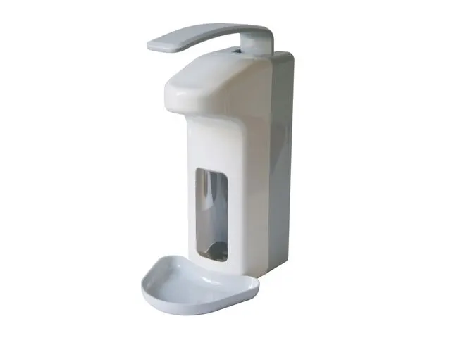 OUTLET Zeep- & Desinfectiemiddeldispenser Kunststof wit 500 Ml + Opvan