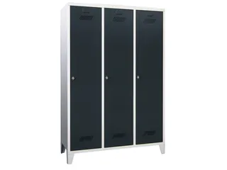 lockerkast,HxBxD 1850x1200x500mm,3vak,RAL7035,front RAL6011 - 1