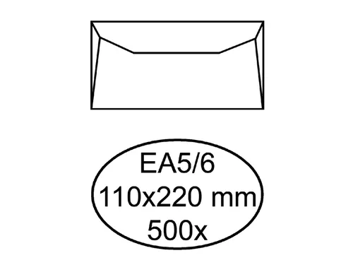 Envelop Hermes Bank Ea5/6 110x220mm Wit Gegomd