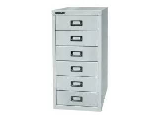 kantoor-ladekast HxBxD 590x278x380mm 6 laden romp lichtgrijs staal - 2