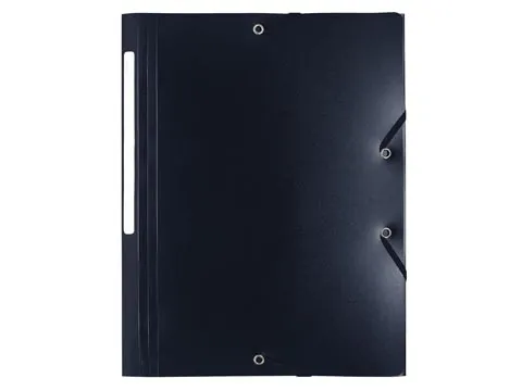 elastomap A4 uit polypropyleen 3 kleppen en elastiek zwart