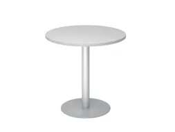 vergadertafel,HxØ 745x800mm,rond,schotelvoet zilverkleurig,ronde buis