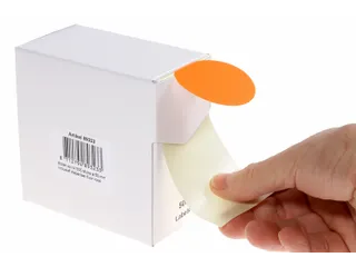 Etiketten Op Rol 50mm Fluor Rood Met Dispenser 500 Stuks - 5