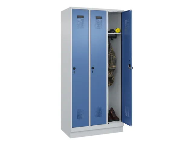 locker,HxBxD 1950x900x500mm,3vak,vak B 300mm,draaigrendel,sokkel
