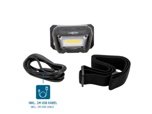 hoofdlamp,behuizing kunststof,COB-led,100-300lumen,reikwijdte 12-21m