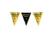 Slinger Folie vlaggen Party Flag Foil 'Pensioen' Goud-Zwart 30cmx10m