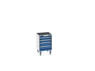 ladekast verrijdbaar 780x525x525mm 4laden RAL7035 front RAL5010 - 8