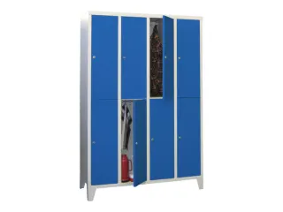 lockerkast,HxBxD 1850x1200x500mm,4x2vakken,RAL7035,front RAL5010 - 2