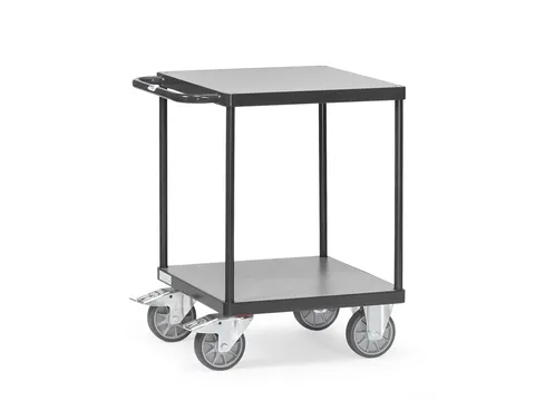 Zware Tafelwagens 2496 Ral7016 500kg 2 Etages 600x600mm Houten Plaat