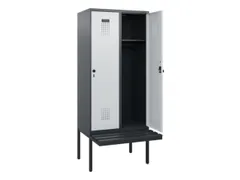 locker met bank,HxBxD 1950x800x815mm,2vak,vak B 400mm,draaigrendel