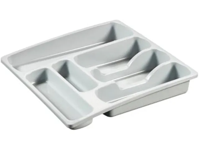 Bestekbak L 39x38x6 cm Vakken Lichtgrijs