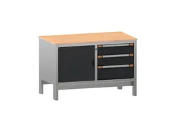 werkbank,HxBxD 870x1250x725mm,multiplexblad,draagverm. 1000kg,4voeten