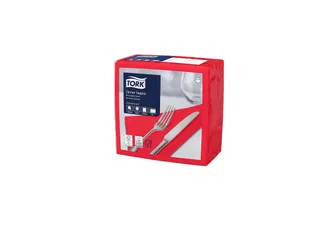 Tork 478752 Dinnerservet Advanced Rood 39x39cm - 1