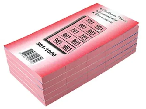 Garderobeblokken nummers van 501 t.e.m. 1.000, kers