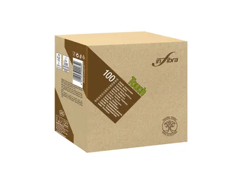 Servet 33x33cm 1/4 Vouw Infibra Madre Terra 2-Laags Beige 2400 Stuks